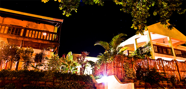 Waves Lodge at night